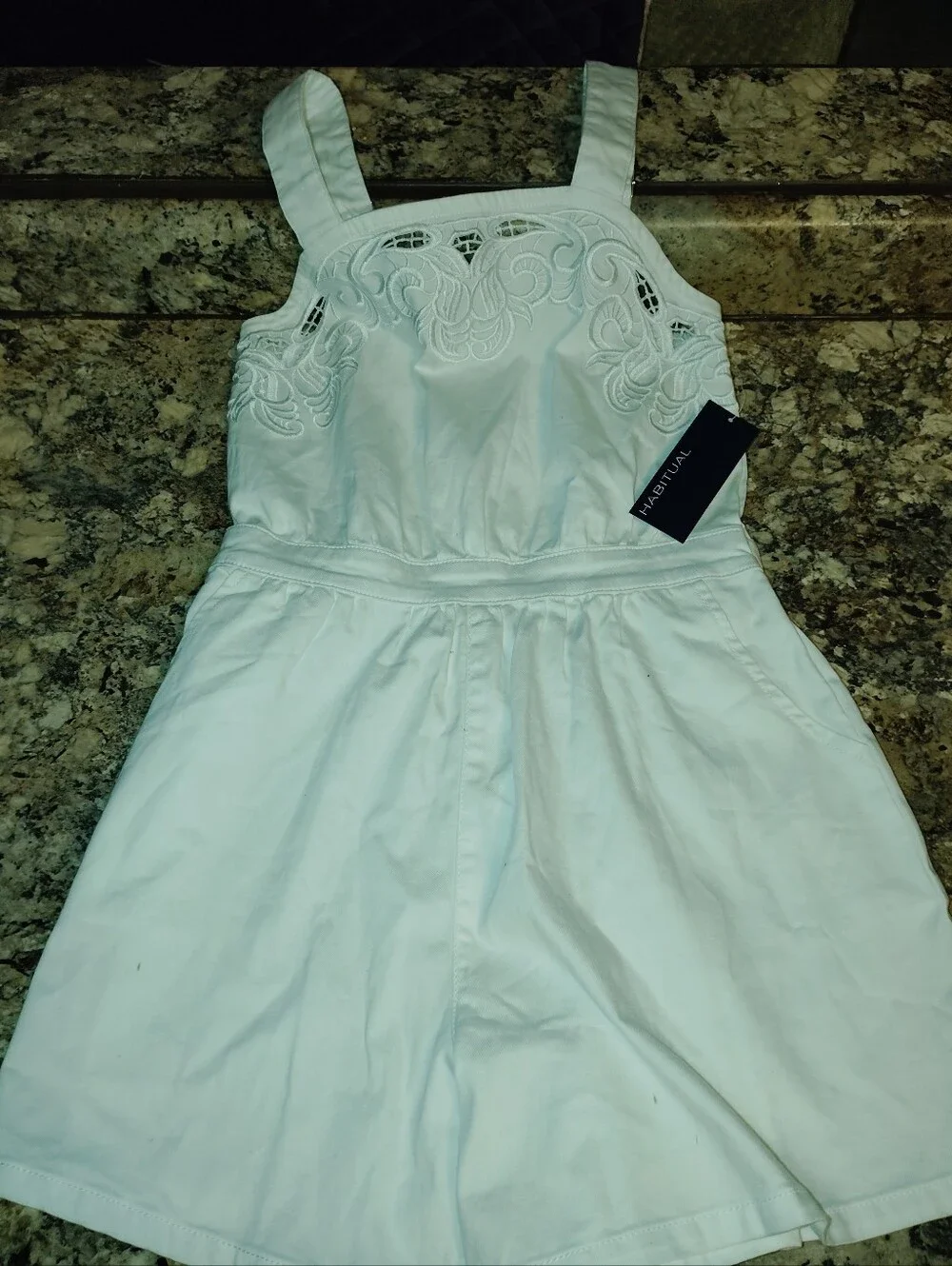 NWT🌟 HABITUAL Girl White Eyelet Cutout Romper - Size 14 🤍​ Nwt